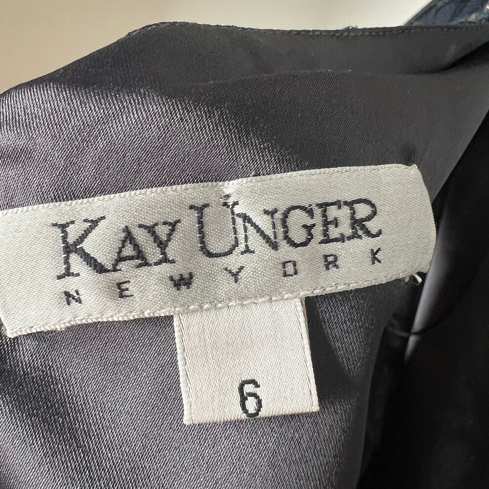 Kay Unger Navy Sequin Mini Dress Size 6 - Picture 4 of 11